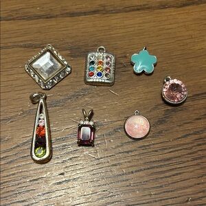 Lot of Colorful Charm Set with Gem Accents